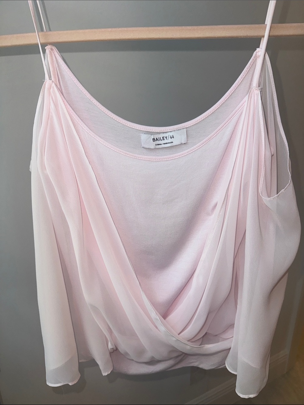 Bailey 44 Soft Pink Draped Chiffon Camisole
